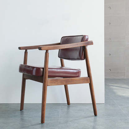Nordic Leather Oak Dining Chair