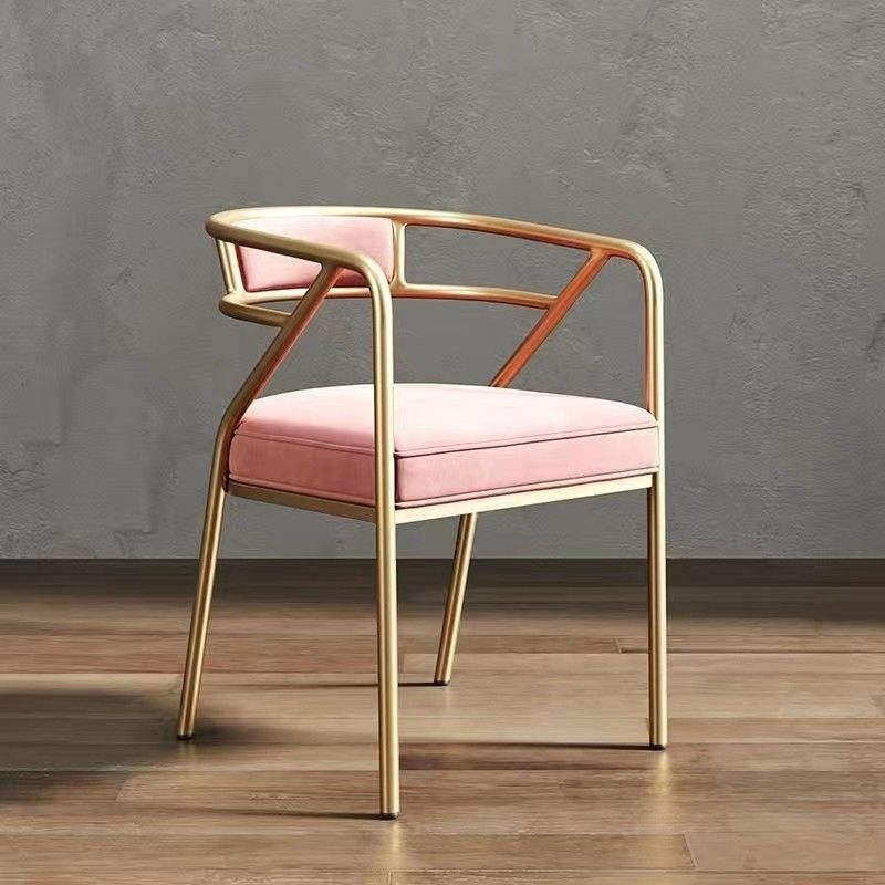 Industrial Suede Leather Curved Dining Chair