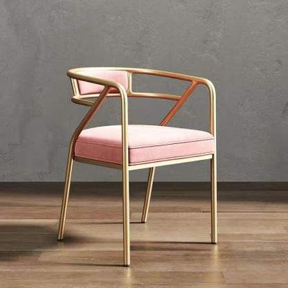 Industrial Suede Leather Curved Dining Chair