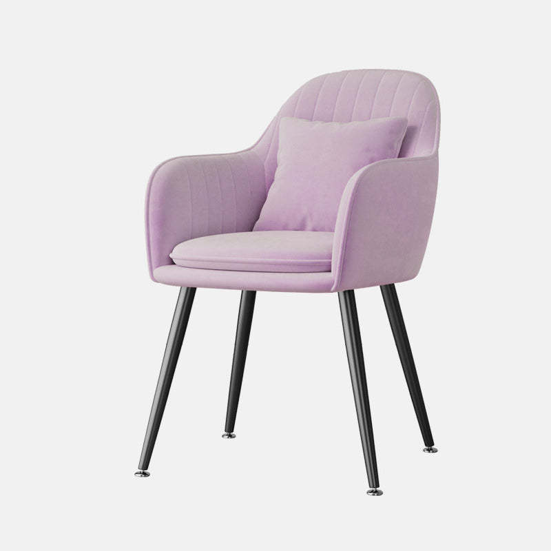Nordic Striped Velvet Steel Dining Chair