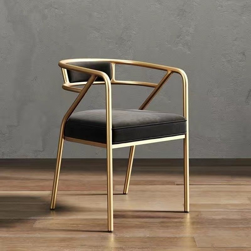 Industrial Suede Leather Curved Dining Chair