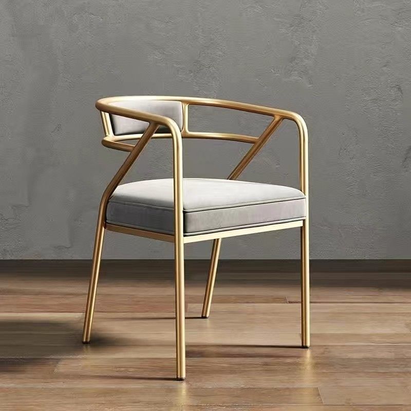 Industrial Suede Leather Curved Dining Chair