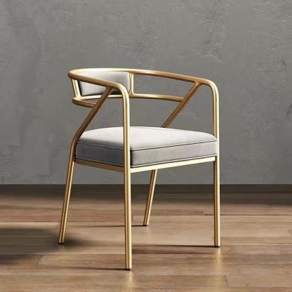 Industrial Suede Leather Curved Dining Chair