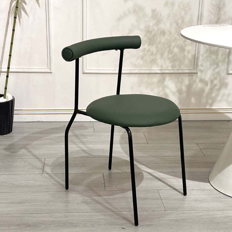 Scandinavian Leather Round Arc Dining Chair