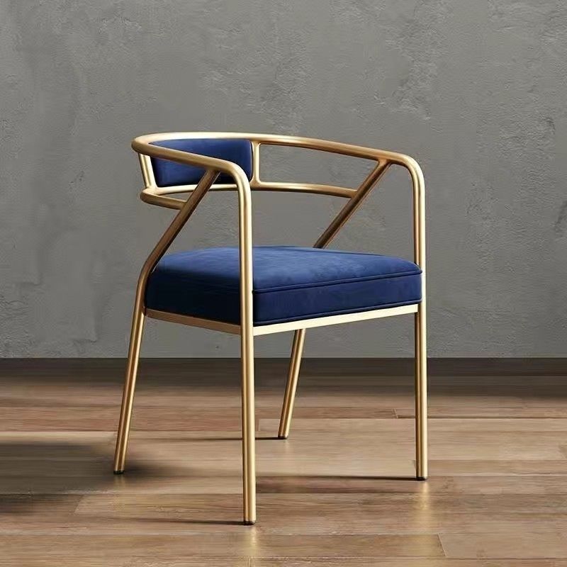 Industrial Suede Leather Curved Dining Chair