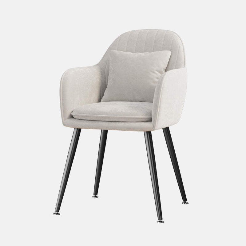 Nordic Striped Velvet Steel Dining Chair