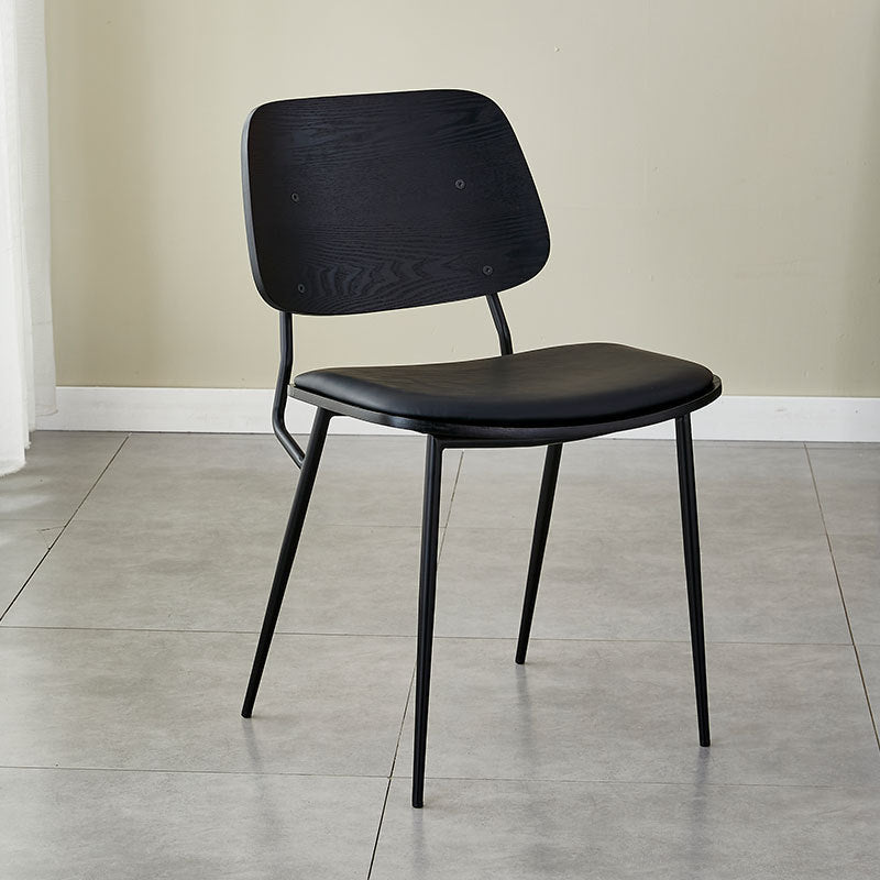 Scandinavian Leather Metal Dining Chair