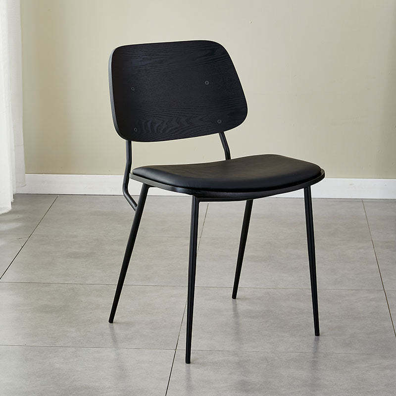 Scandinavian Leather Metal Dining Chair