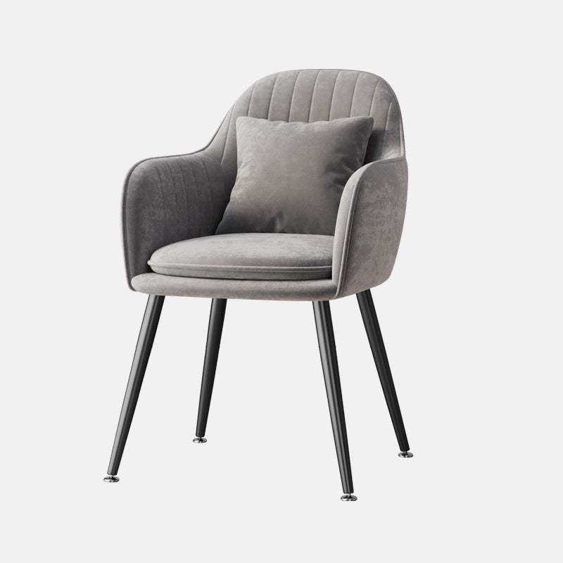 Nordic Striped Velvet Steel Dining Chair