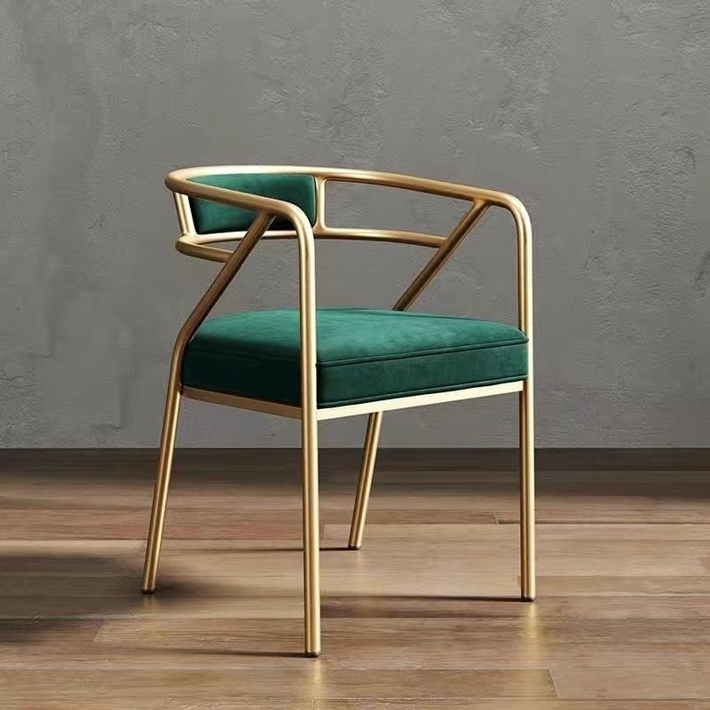 Industrial Suede Leather Curved Dining Chair