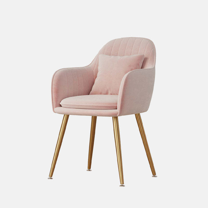 Nordic Striped Velvet Steel Dining Chair