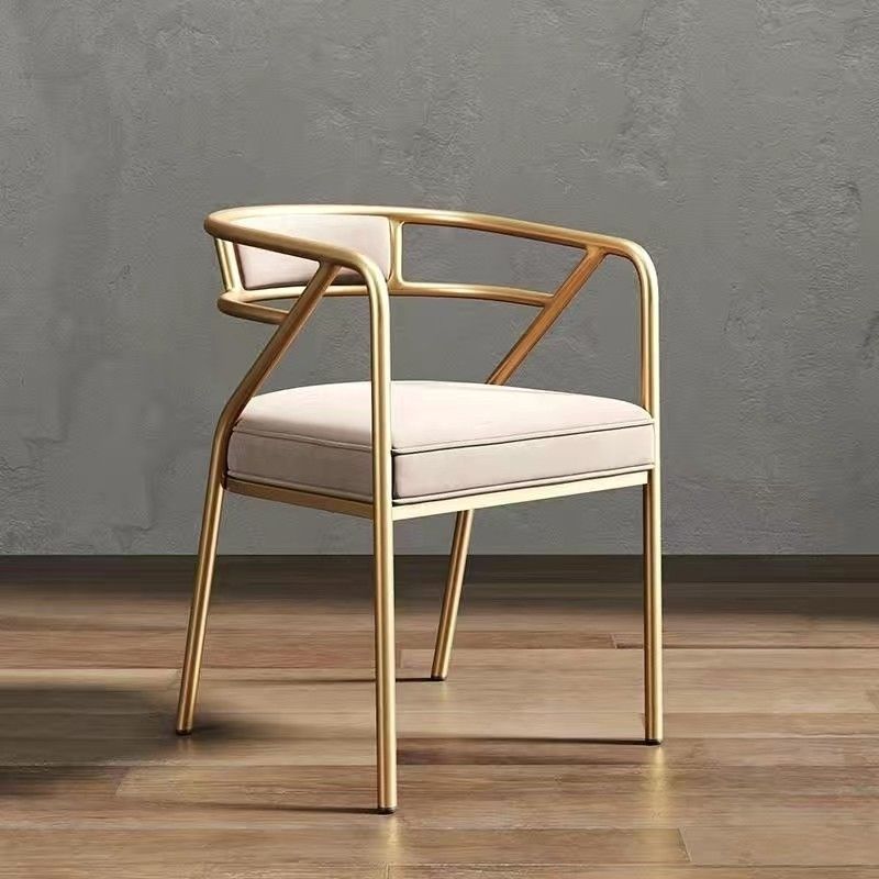 Industrial Suede Leather Curved Dining Chair