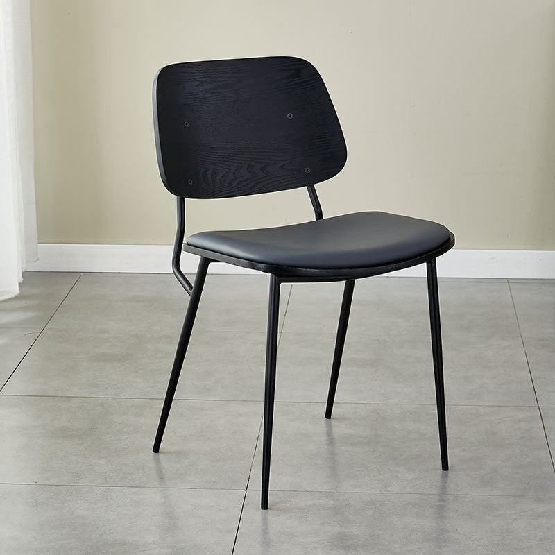 Scandinavian Leather Metal Dining Chair