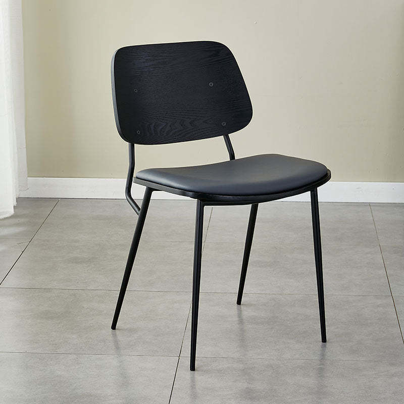 Scandinavian Leather Metal Dining Chair