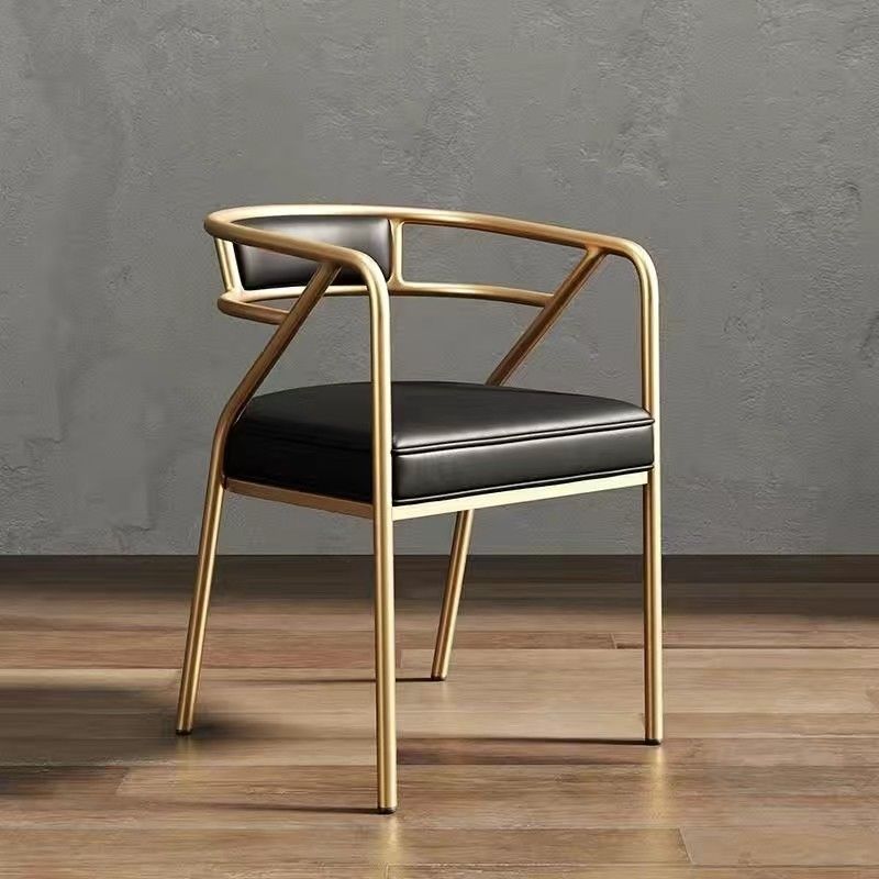 Industrial Suede Leather Curved Dining Chair
