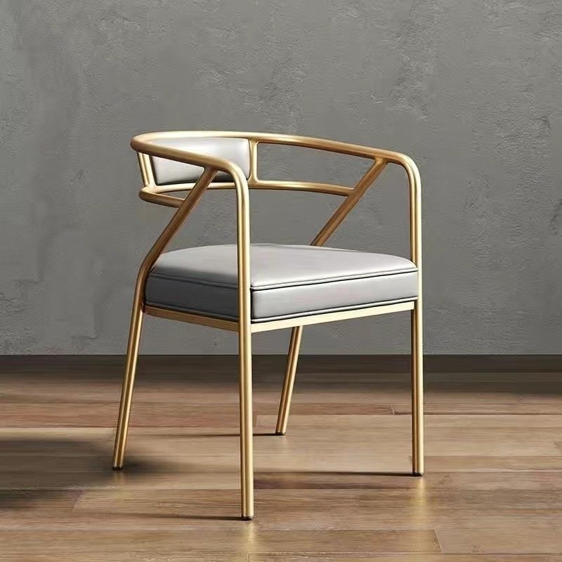 Industrial Suede Leather Curved Dining Chair