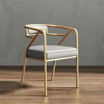 Industrial Suede Leather Curved Dining Chair