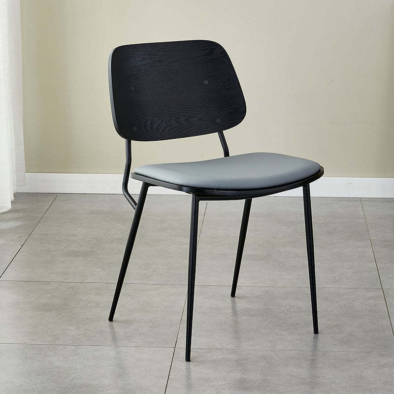 Scandinavian Leather Metal Dining Chair