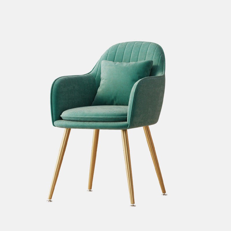 Nordic Striped Velvet Steel Dining Chair