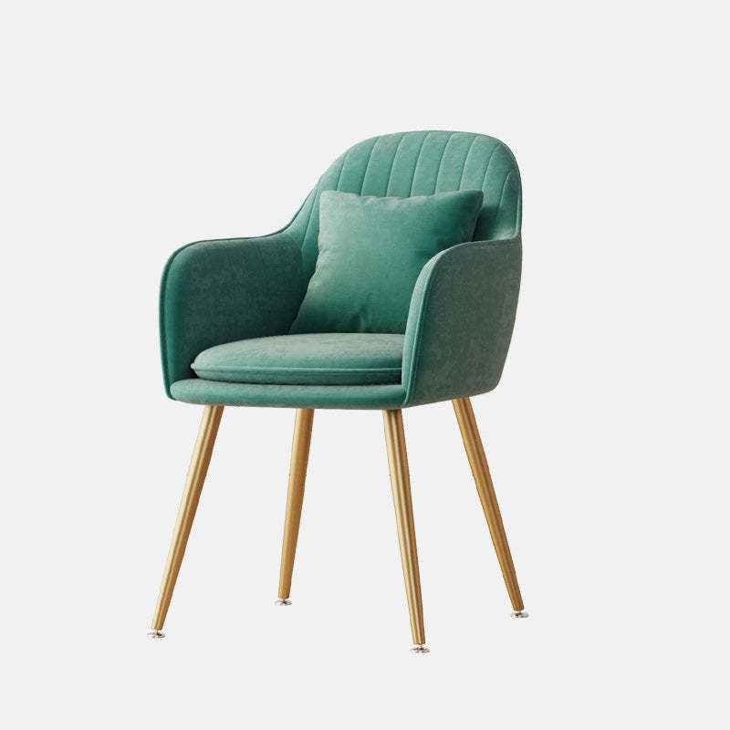 Nordic Striped Velvet Steel Dining Chair