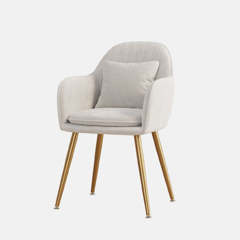 Nordic Striped Velvet Steel Dining Chair