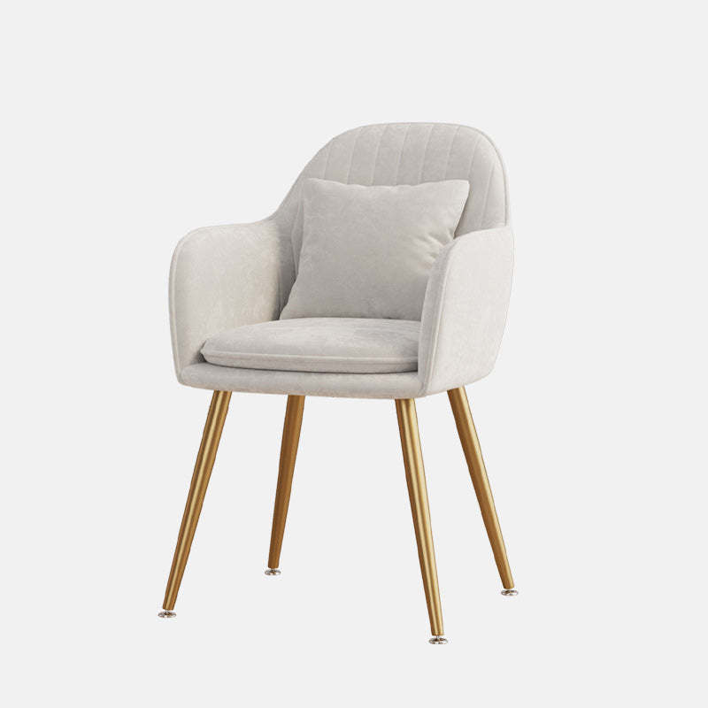 Nordic Striped Velvet Steel Dining Chair