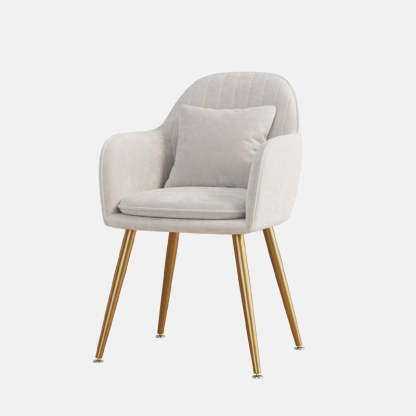 Nordic Striped Velvet Steel Dining Chair