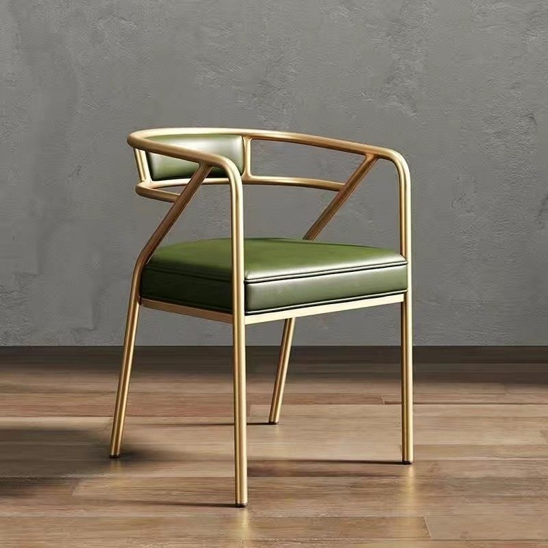 Industrial Suede Leather Curved Dining Chair