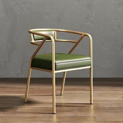 Industrial Suede Leather Curved Dining Chair