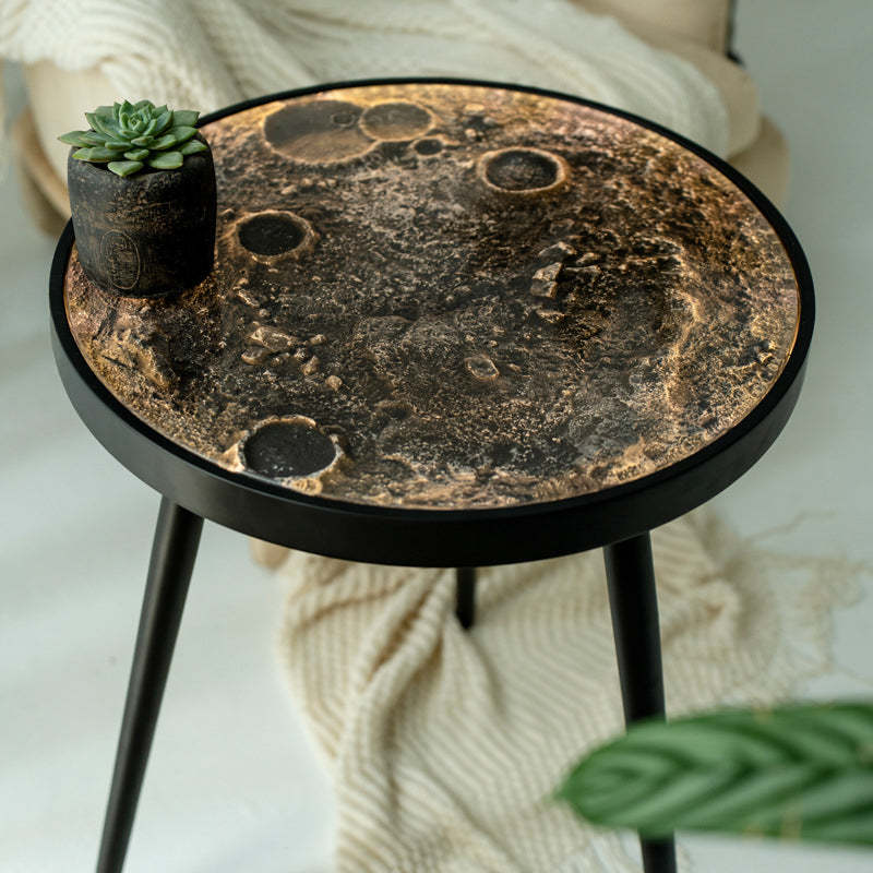 Lunar Surface Resin Wood Coffee Table