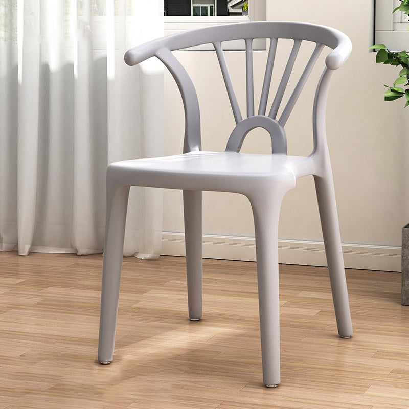 Scandinavian Arc Plastic Stackable Dining Chair — Gray