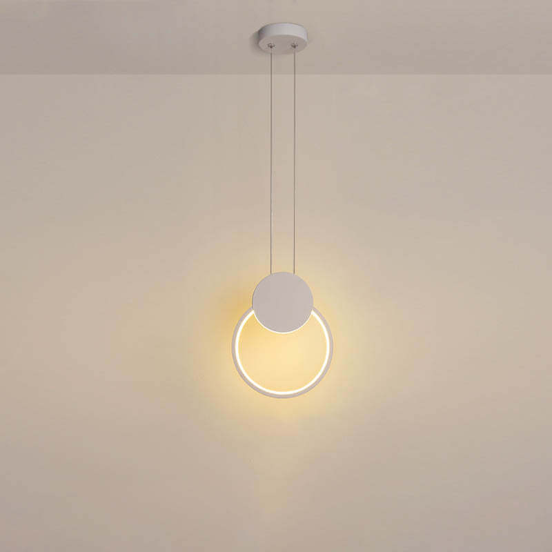 Minimalist Iron Silicone Geometric Round LED Pendant Light