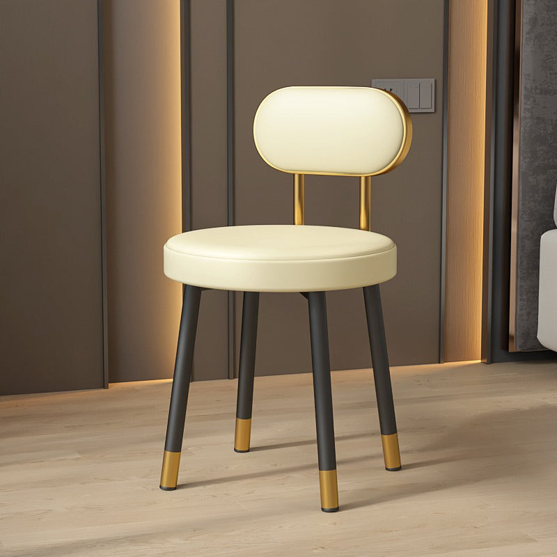 Nordic PU Leather Round Vanity Stool
