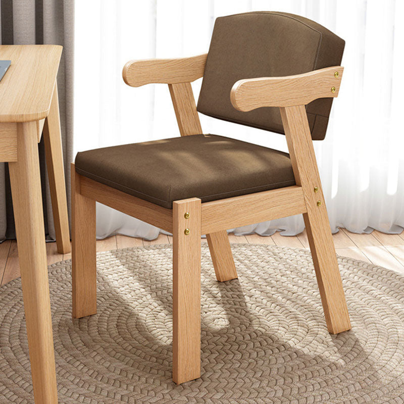 Nordic Wood Fabric Armchair — Coffee