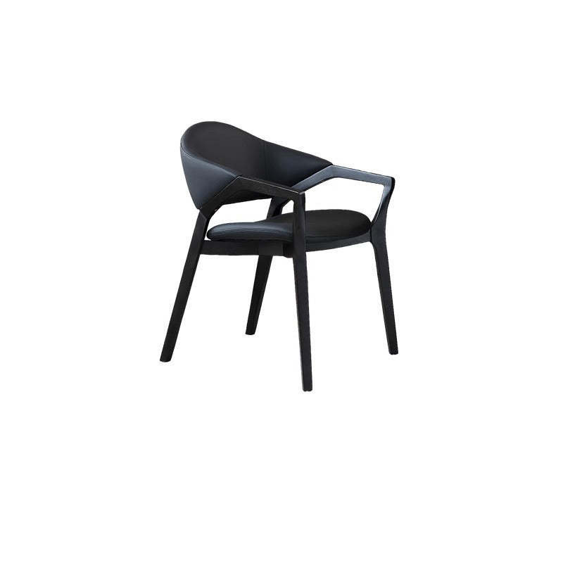 Scandinavian Leather Ash Wood Dining Chair