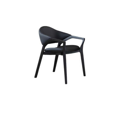 Scandinavian Leather Ash Wood Dining Chair