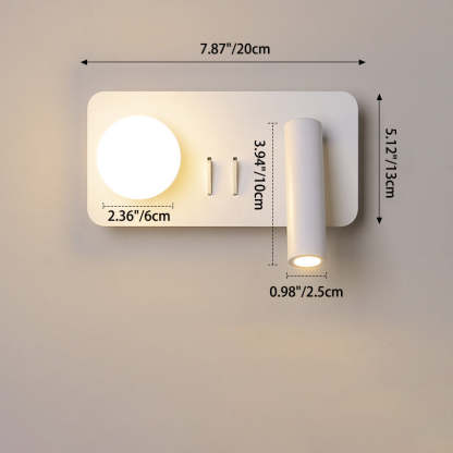 Nordic Round Square Acrylic Iron LED Reading Wall Sconce