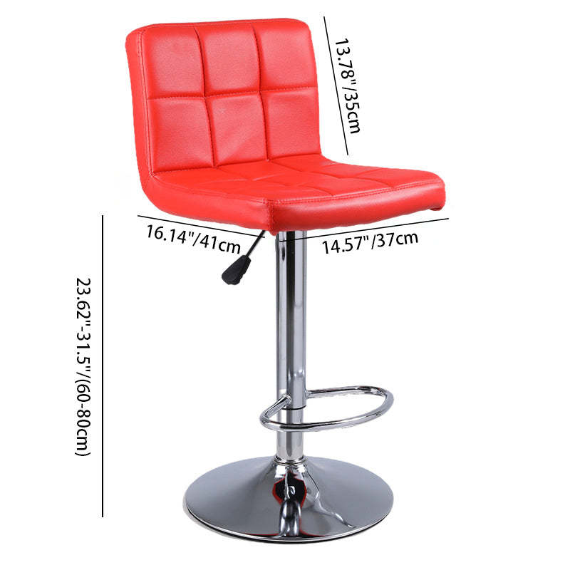 Leather Adjustable Swivel Bar Stool