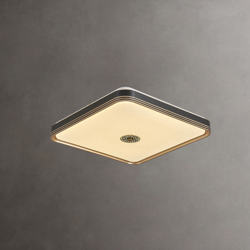 Chinese Square Geometric Acrylic LED Flush Mount Light