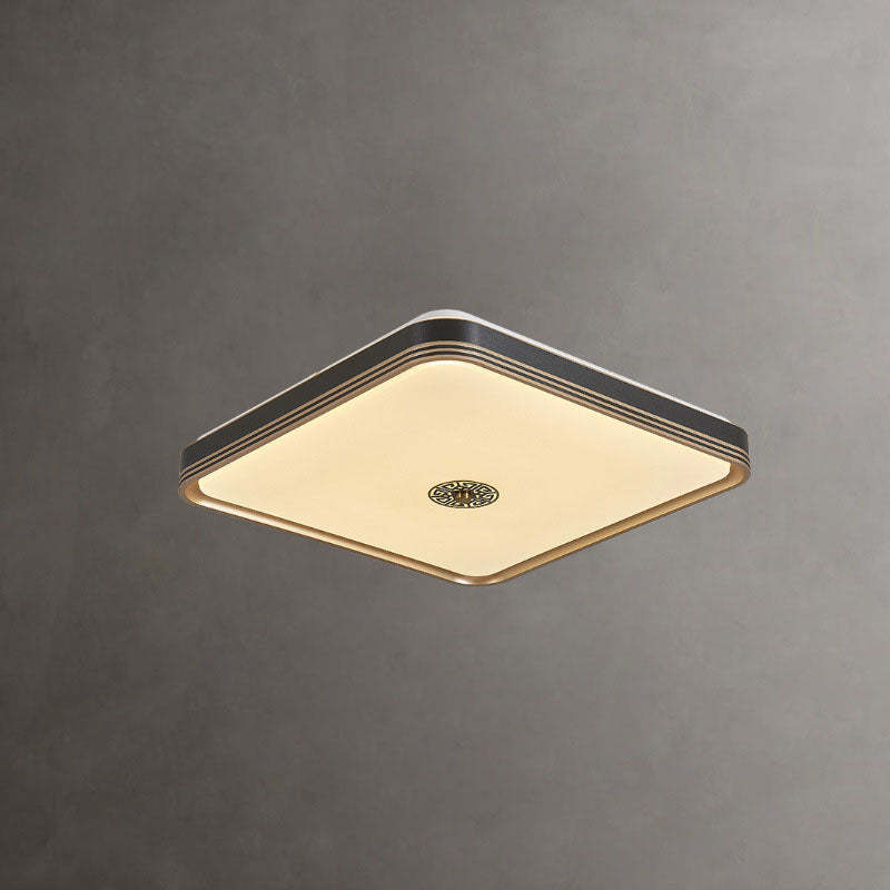 Chinese Square Geometric Acrylic LED Flush Mount Light
