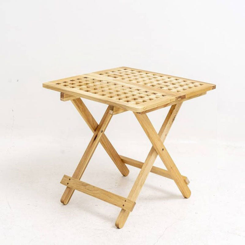 Traditional Rustic Wood Backless Chair