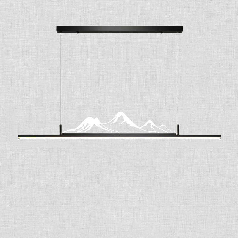 Chinese Retro Long Strip Mountain Peak LED Chandelier