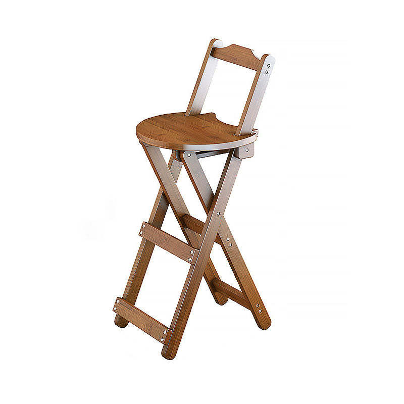 Contemporary Bamboo X-Leg Foldable Bar Stool