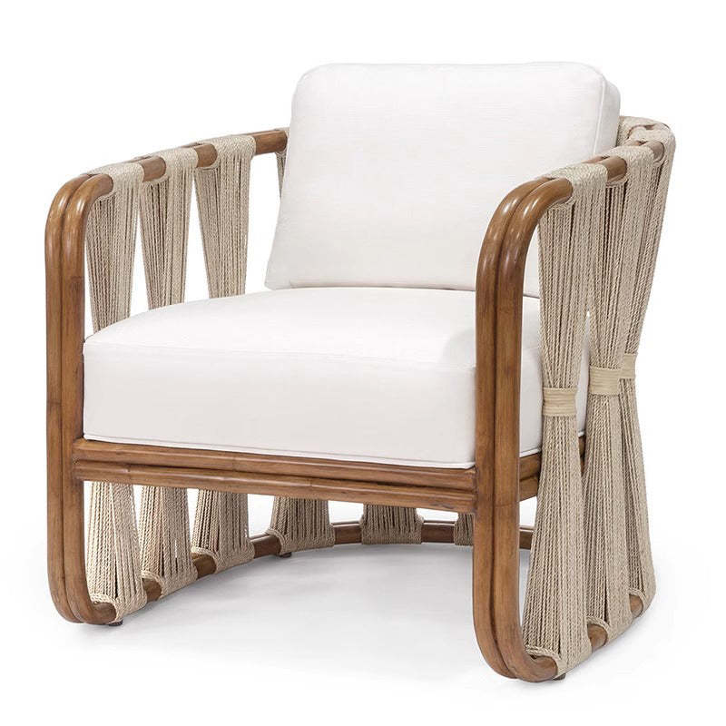 Wood rattan fabric wood accent chairs - nordic
