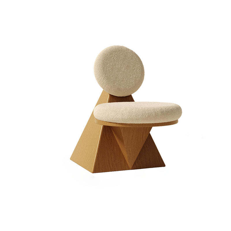 Contemporary Ash Wood Lambswool Lounge Chair