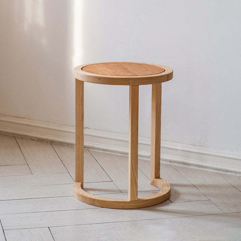Minimalist round triangle end & side tables in wood