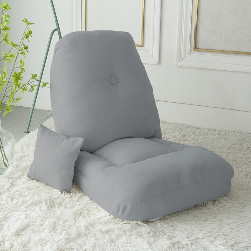 Minimalist Fabric Brushed Cotton Armless Sofa — Light Gray