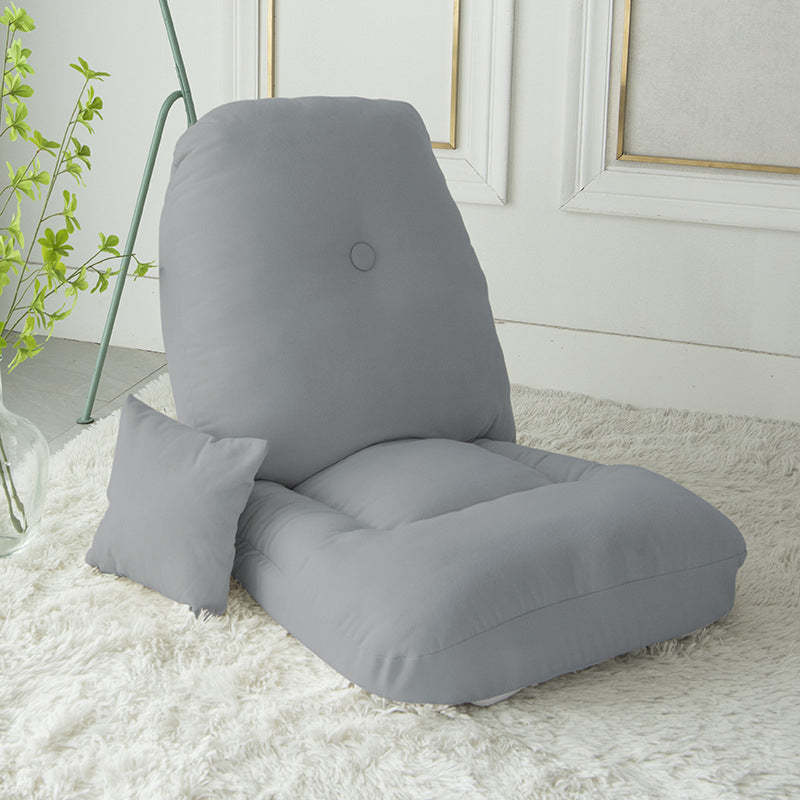Minimalist Fabric Brushed Cotton Armless Sofa — Light Gray