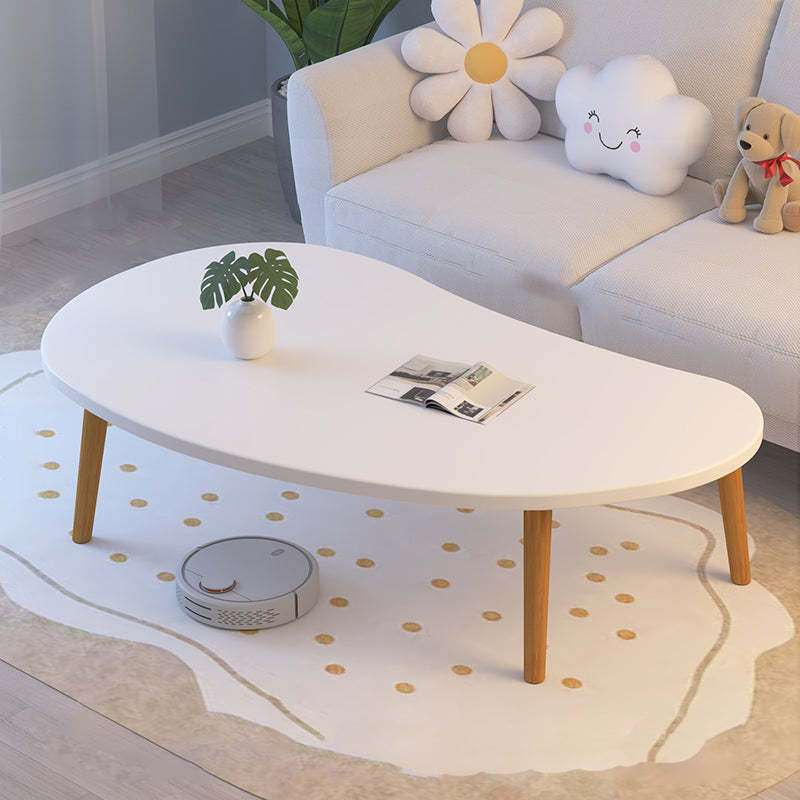 Minimalist Curved Oval Wood End Table