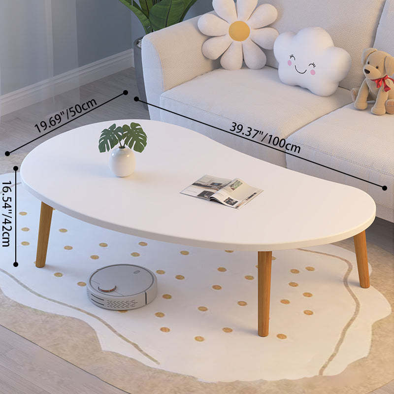 Minimalist Curved Oval Wood End Table